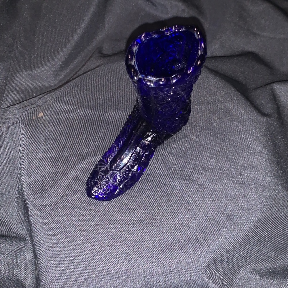Vintage Cobalt Blue Glass Boot - Picture 3 of 10